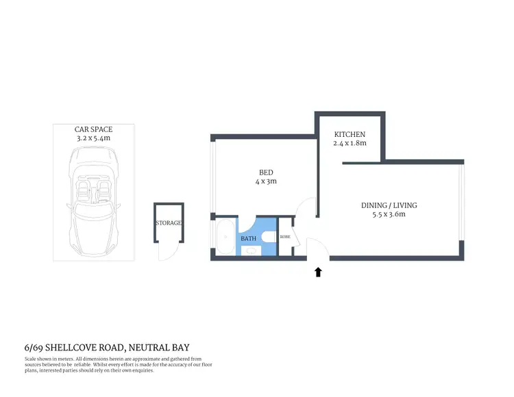 Floorplan of Homely apartment listing, 6/69 Shellcove Road, Neutral Bay NSW 2089