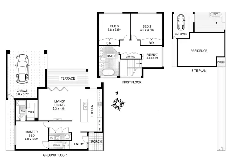 Floorplan of Homely townhouse listing, 2/68 Beauchamp Street, Preston VIC 3072