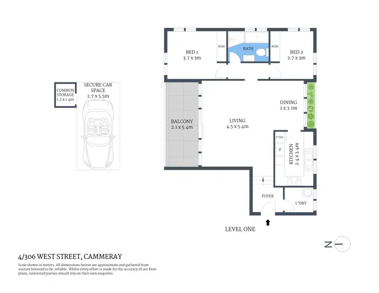 Floorplan of Homely unit listing, 4/306 West Street, Cammeray NSW 2062