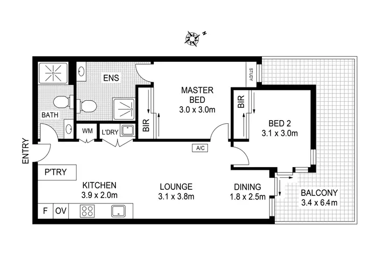 Floorplan of Homely apartment listing, 345/658-660 Blackburn Road, Notting Hill VIC 3168