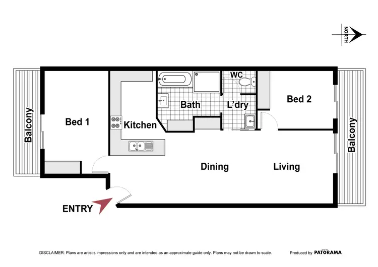Floorplan of Homely apartment listing, 85/13-15 Sturt Avenue, Griffith ACT 2603