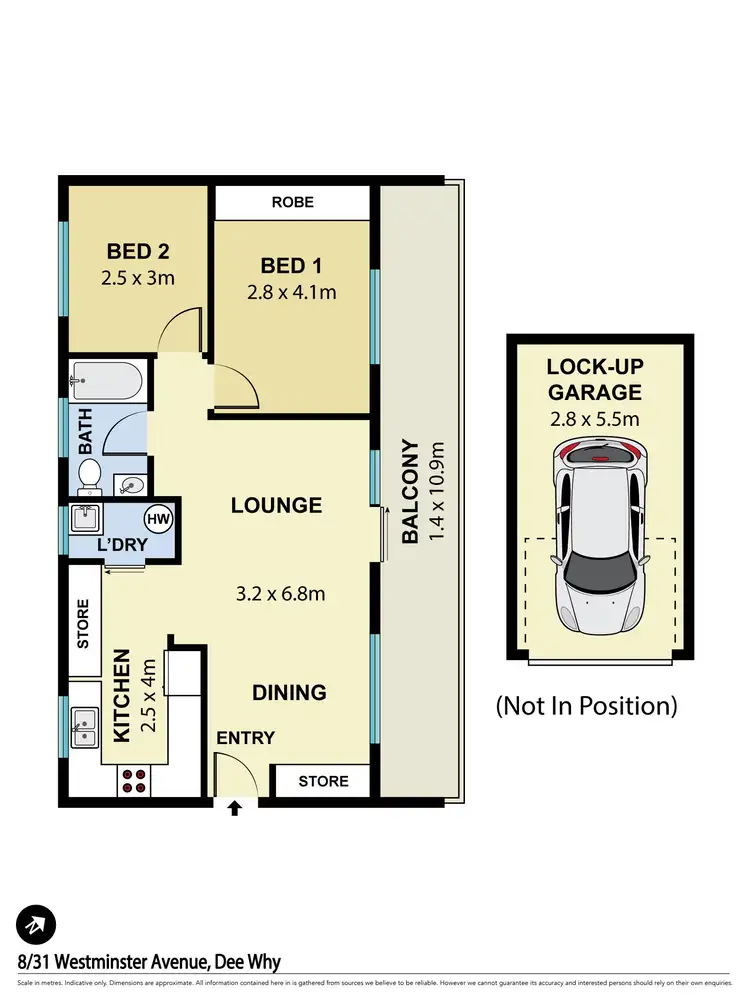 Floorplan of Homely apartment listing, 8/31 Westminster Avenue, Dee Why NSW 2099