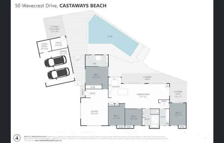 Floorplan of Homely house listing, 50 Wavecrest Drive, Castaways Beach QLD 4567