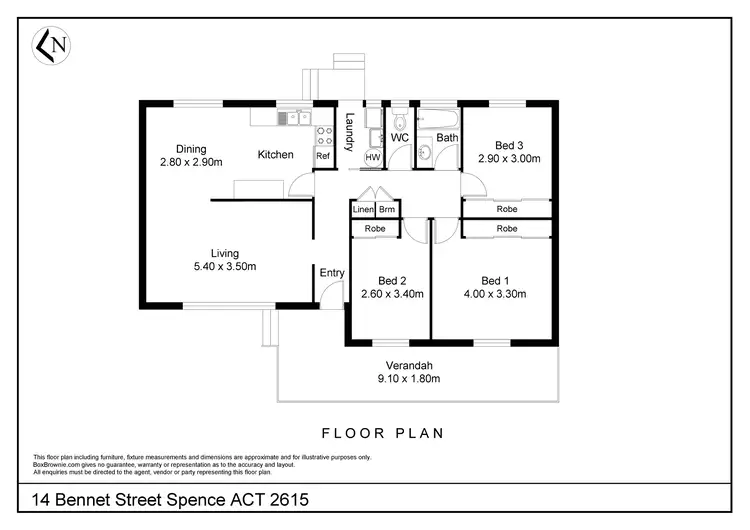 Floorplan of Homely house listing, 14 Bennet Street, Spence ACT 2615