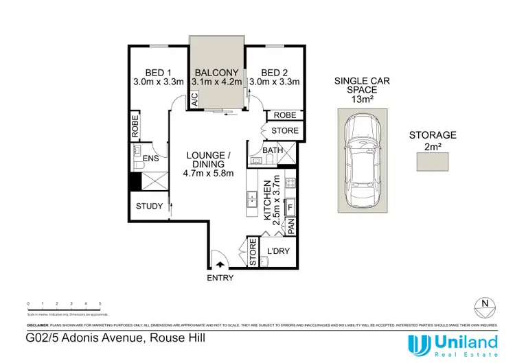 Floorplan of Homely apartment listing, G02/5 Adonis Avenue, Rouse Hill NSW 2155