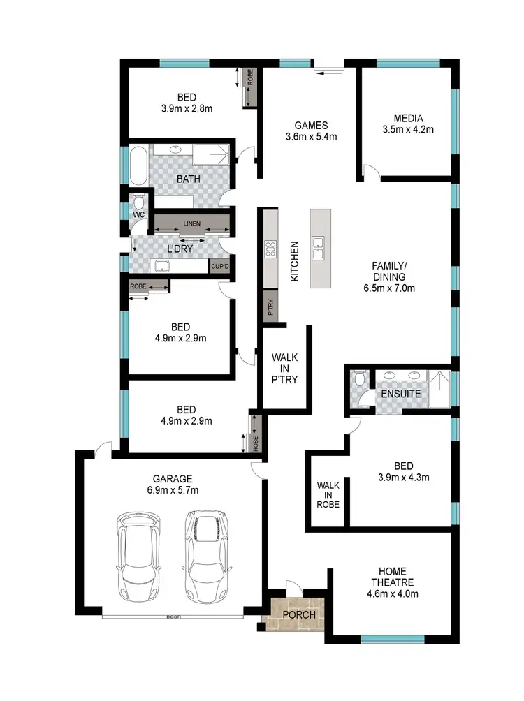 Floorplan of Homely house listing, 310 Dalyellup Boulevard, Dalyellup WA 6230