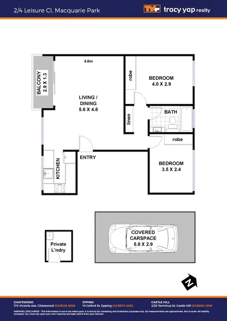 Floorplan of Homely apartment listing, 2/4 Leisure Close, Macquarie Park NSW 2113