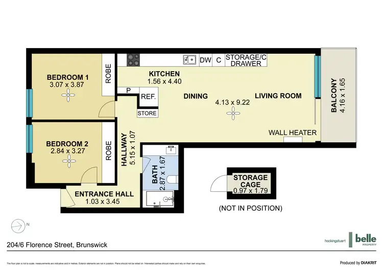 Floorplan of Homely apartment listing, 204/6 Florence Street, Brunswick VIC 3056