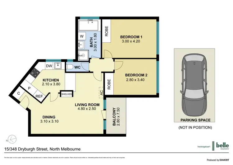 Floorplan of Homely apartment listing, 15/348 Dryburgh Street, North Melbourne VIC 3051