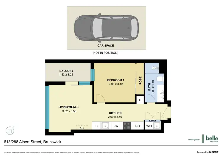 Floorplan of Homely apartment listing, 613/288 Albert Street, Brunswick VIC 3056