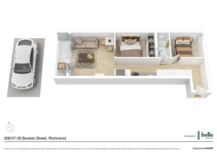 Floorplan of Homely apartment listing, 308/37-39 Bosisto Street, Richmond VIC 3121