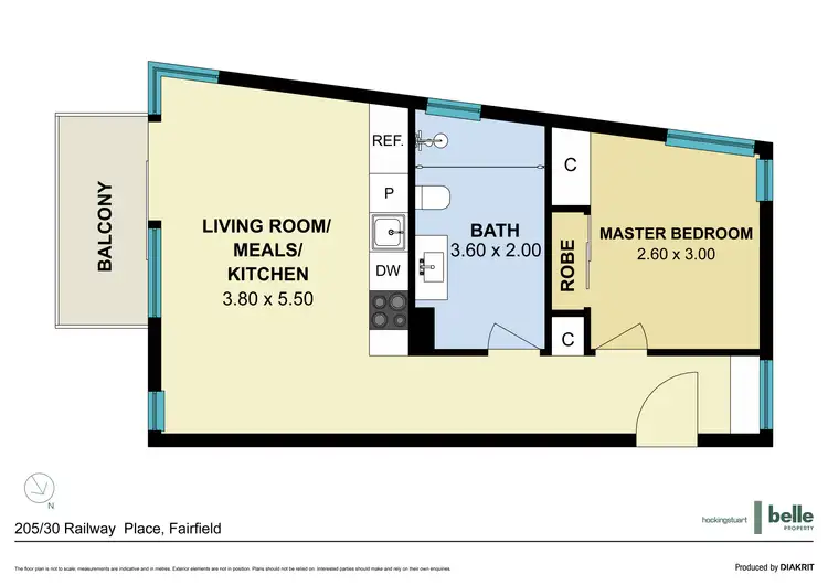 Floorplan of Homely apartment listing, 205/30 Railway Place, Fairfield VIC 3078
