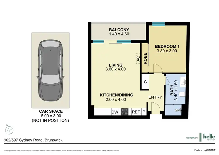 Floorplan of Homely apartment listing, 902/597 Sydney Road, Brunswick VIC 3056