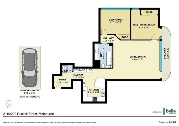 Floorplan of Homely apartment listing, 2110/222 Russell Street, Melbourne VIC 3000