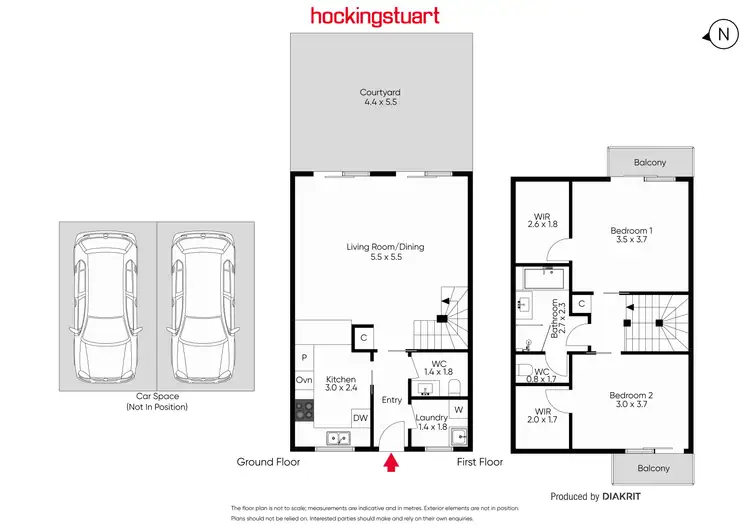 Floorplan of Homely townhouse listing, 2/1 Plane Tree Way, North Melbourne VIC 3051