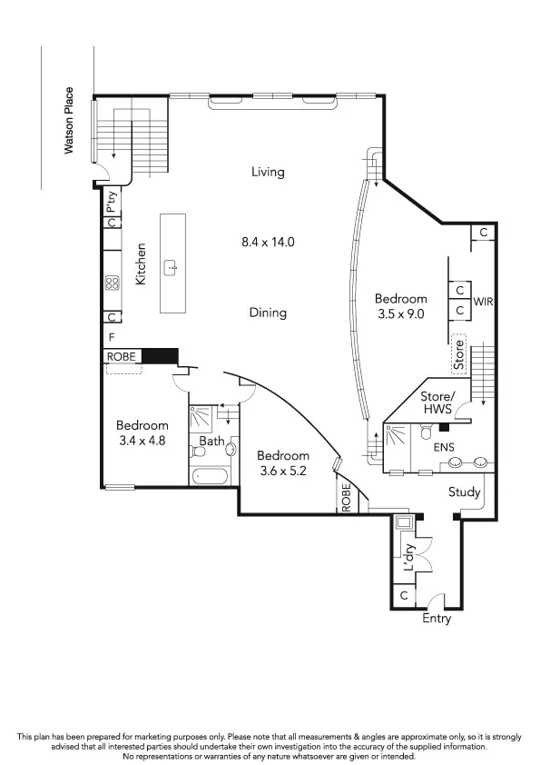 Floorplan of Homely apartment listing, 13/187 Collins Street, Melbourne VIC 3000