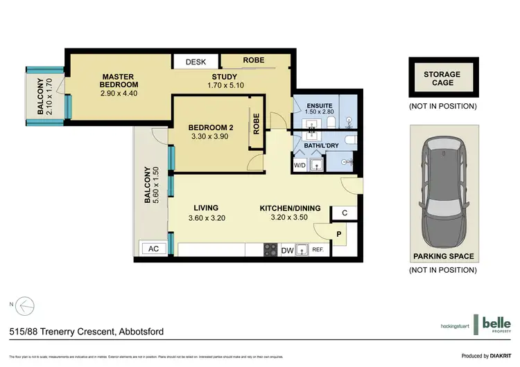 Floorplan of Homely apartment listing, 515/88 Trenerry Crescent, Abbotsford VIC 3067