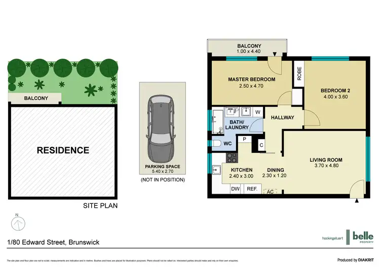Floorplan of Homely apartment listing, 1/80 Edward Street, Brunswick VIC 3056