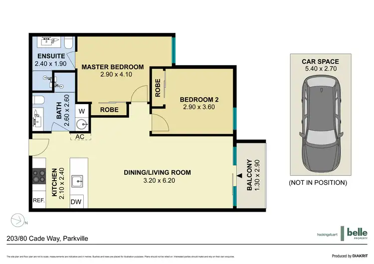Floorplan of Homely apartment listing, 203/80 Cade Way, Parkville VIC 3052