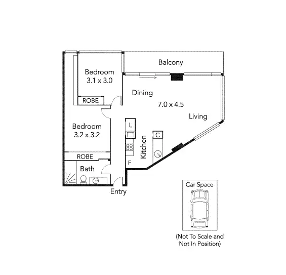 Floorplan of Homely apartment listing, 2508/22-24 Jane Bell Lane, Melbourne VIC 3000