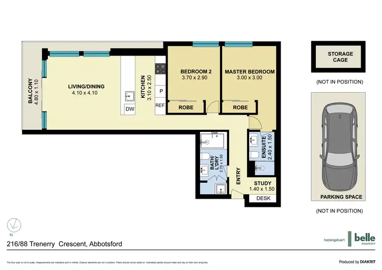 Floorplan of Homely apartment listing, 216/88 Trenerry Crescent, Abbotsford VIC 3067