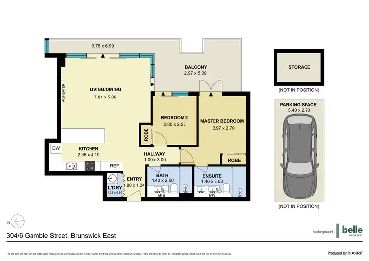 Floorplan of Homely apartment listing, 304/6-8 Gamble Street, Brunswick East VIC 3057