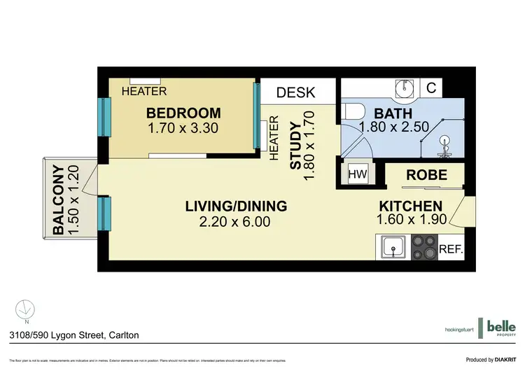 Floorplan of Homely apartment listing, 3108/590 Lygon Street, Carlton VIC 3053