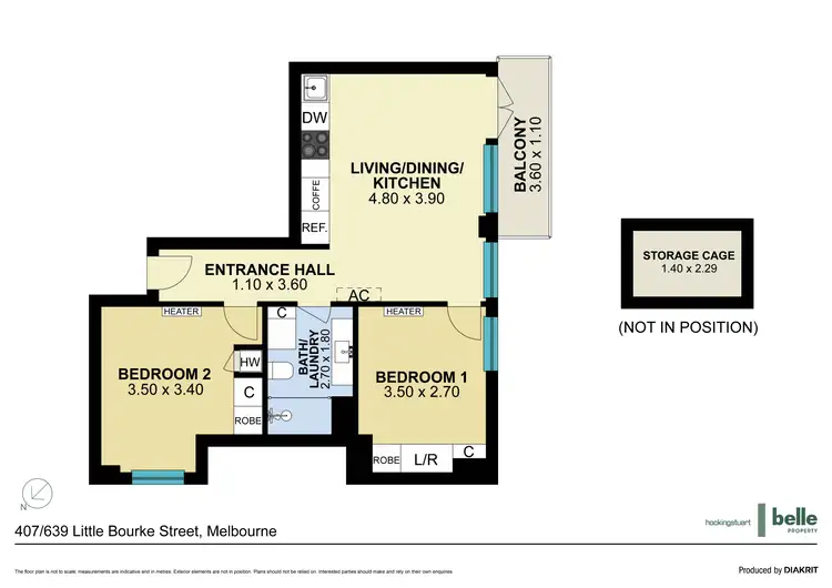 Floorplan of Homely apartment listing, 407/639 Little Bourke Street, Melbourne VIC 3000