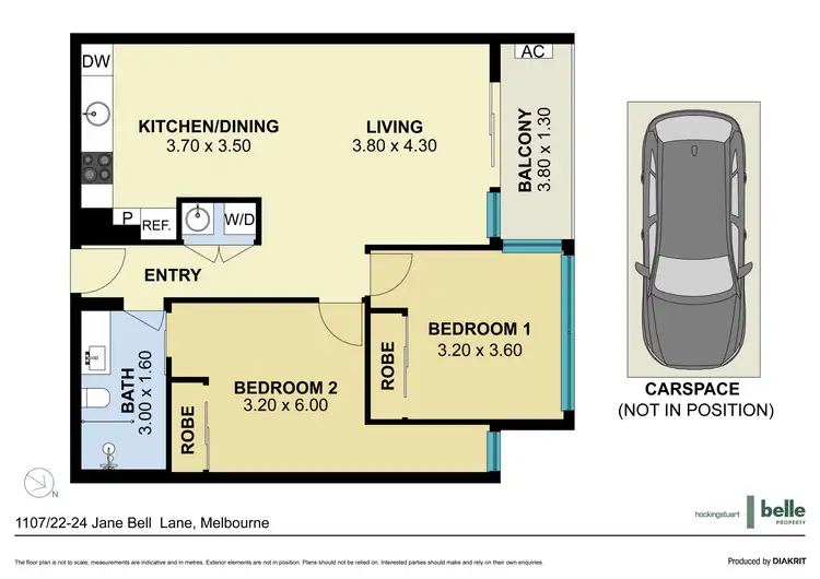 Floorplan of Homely apartment listing, 1107/22-24 Jane Bell Lane, Melbourne VIC 3000