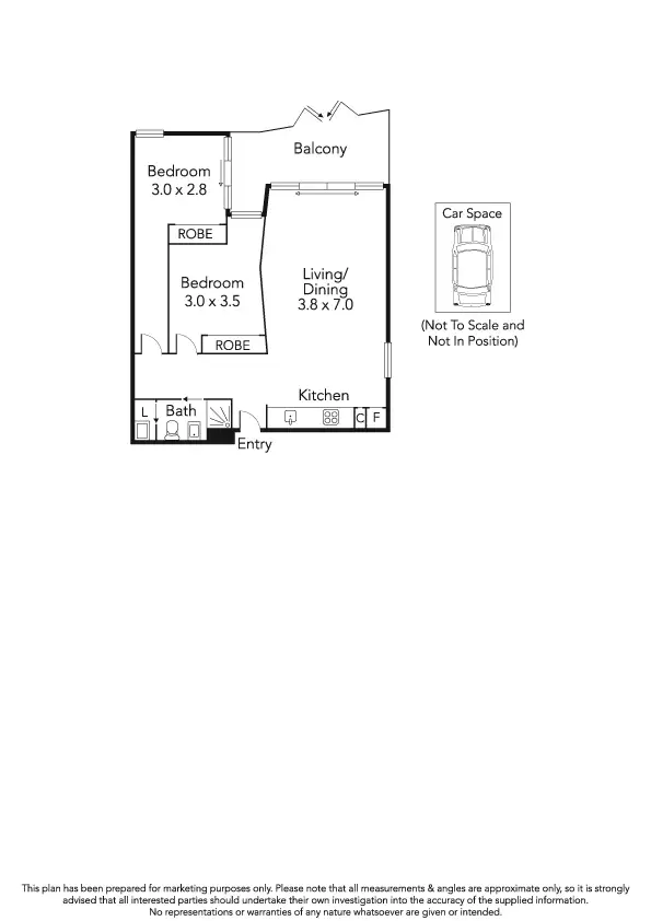 Floorplan of Homely apartment listing, 305/424 Gore Street, Fitzroy VIC 3065