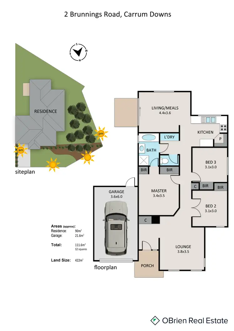 Floorplan of Homely unit listing, 2 Brunnings Road, Carrum Downs VIC 3201