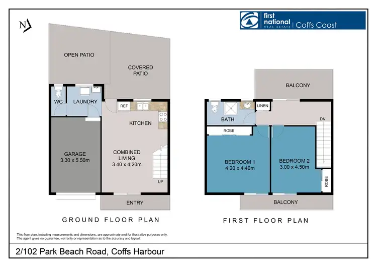 Floorplan of Homely townhouse listing, 2/102 Park Beach Road, Coffs Harbour NSW 2450