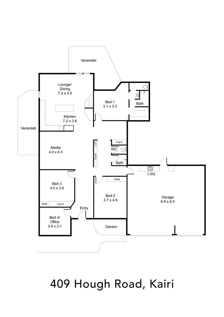 Floorplan of Homely rural property listing, 409 Hough Road, Kairi QLD 4872