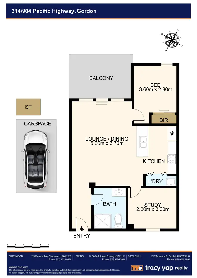 Floorplan of Homely apartment listing, 314/904 Pacific Highway, Gordon NSW 2072
