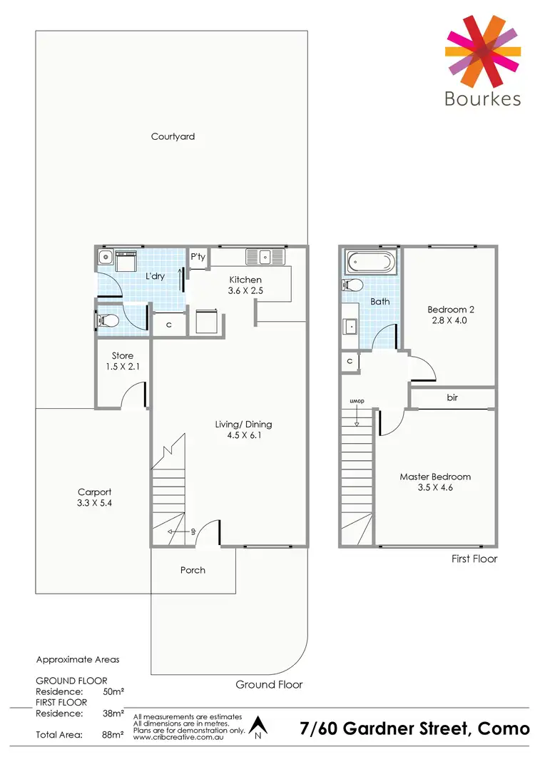 Floorplan of Homely townhouse listing, 7/60 Gardner Street, Como WA 6152