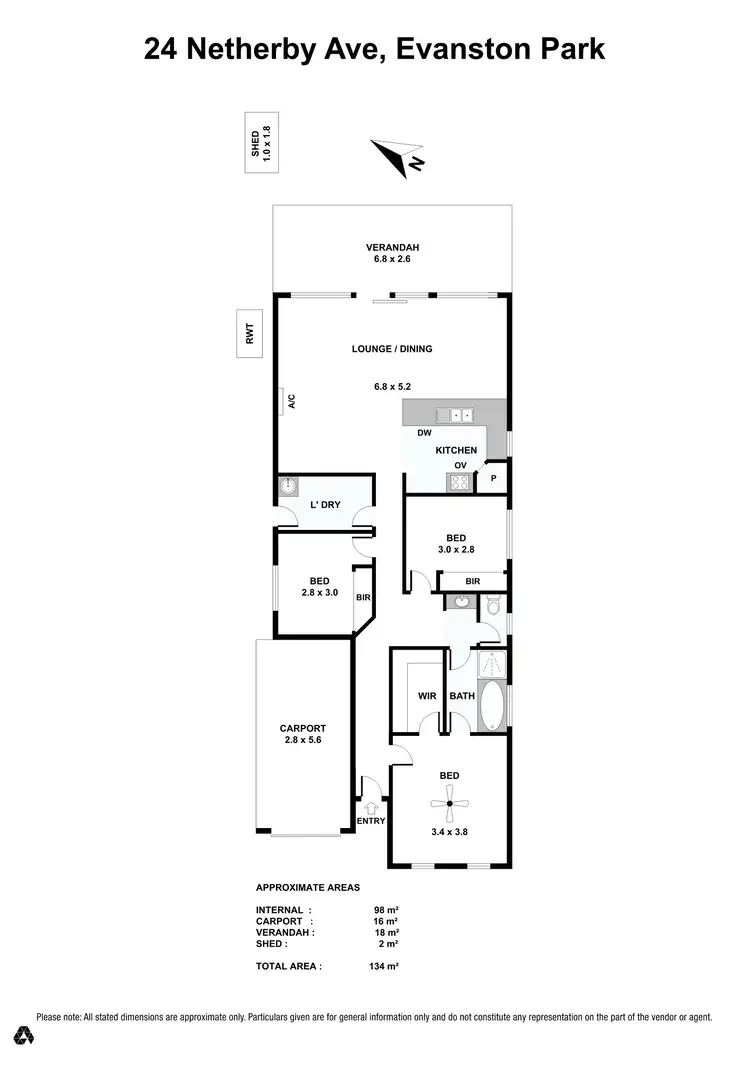 Floorplan of Homely house listing, 24 Netherby Avenue, Evanston Park SA 5116