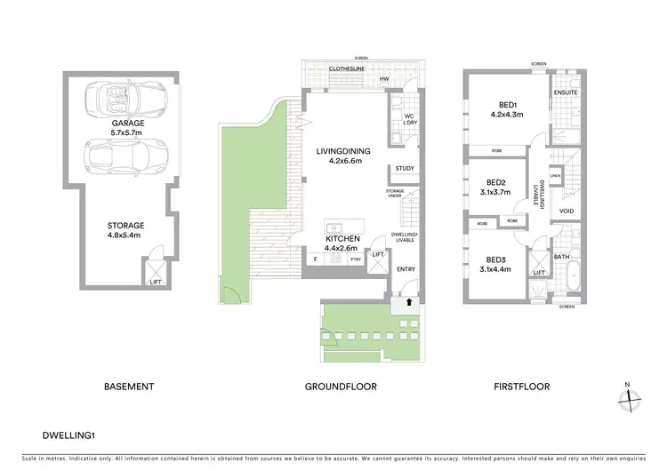 Floorplan of Homely townhouse listing, 1/32 Seaview Street, Cronulla NSW 2230