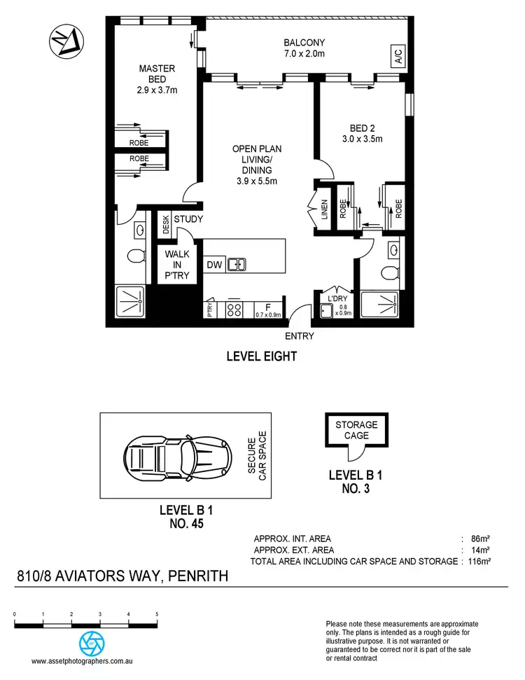 Floorplan of Homely apartment listing, 810/8 Aviators Way, Penrith NSW 2750