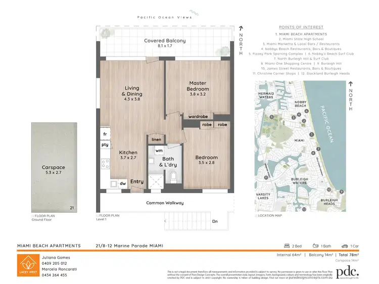 Floorplan of Homely unit listing, 21/8-12 Marine Parade, Miami QLD 4220