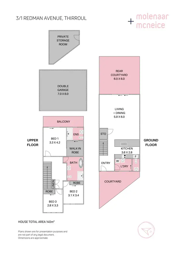 Floorplan of Homely townhouse listing, 3/1 Redman Avenue, Thirroul NSW 2515