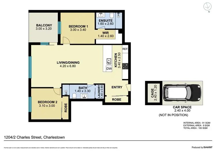 Floorplan of Homely apartment listing, 1204/2 Charles Street, Charlestown NSW 2290