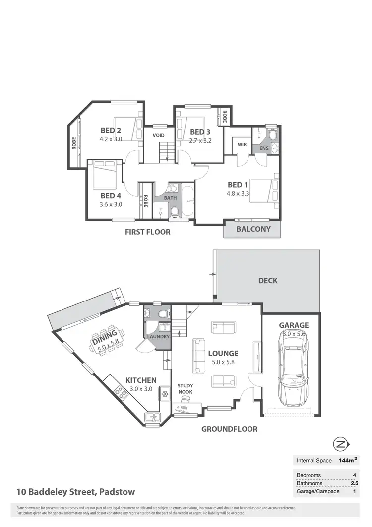 Floorplan of Homely semi-detached listing, 10 Baddeley Street, Padstow NSW 2211