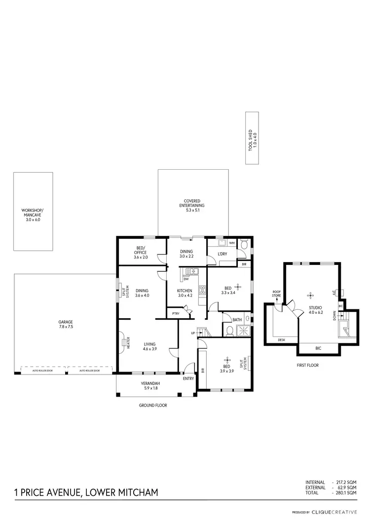 Floorplan of Homely house listing, 1 Price Avenue, Lower Mitcham SA 5062