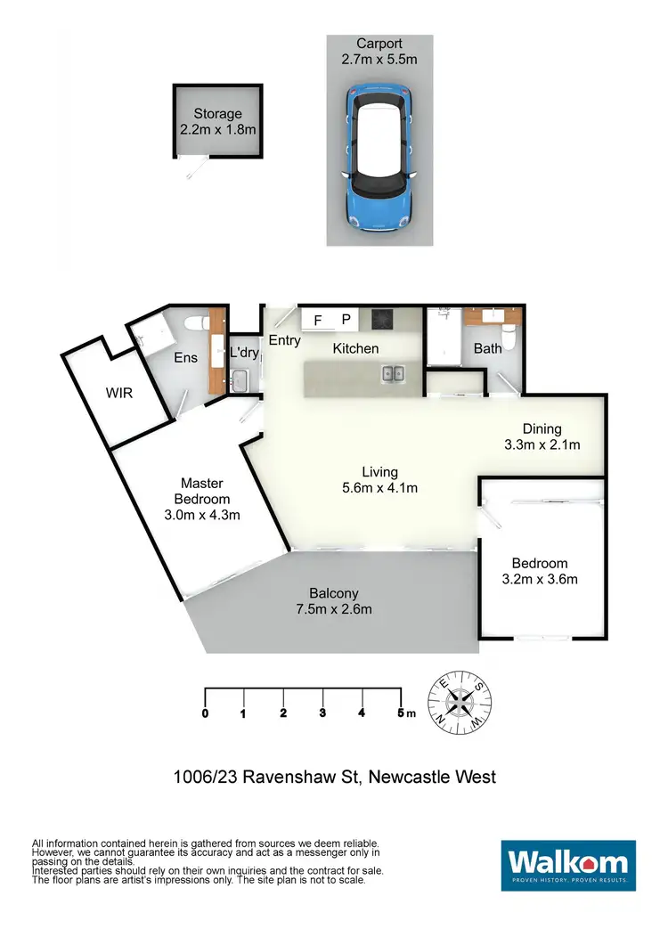 Floorplan of Homely apartment listing, 1006/23 Ravenshaw Street, Newcastle West NSW 2302