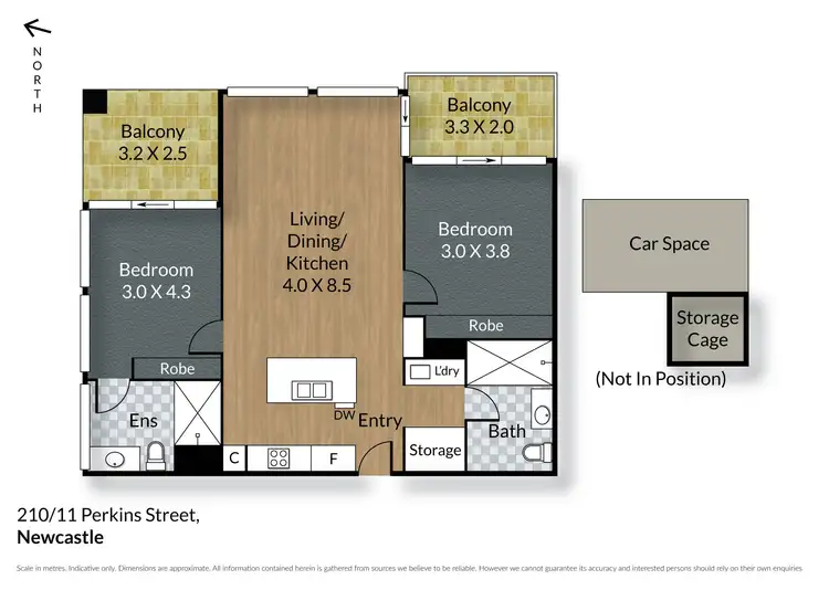 Floorplan of Homely apartment listing, 210/11 Perkins Street, Newcastle NSW 2300