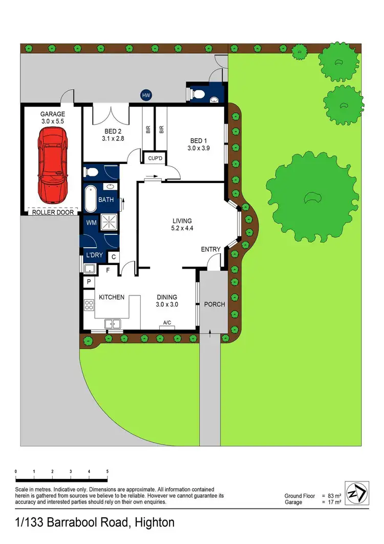Floorplan of Homely townhouse listing, 1/133 Barrabool Road, Highton VIC 3216