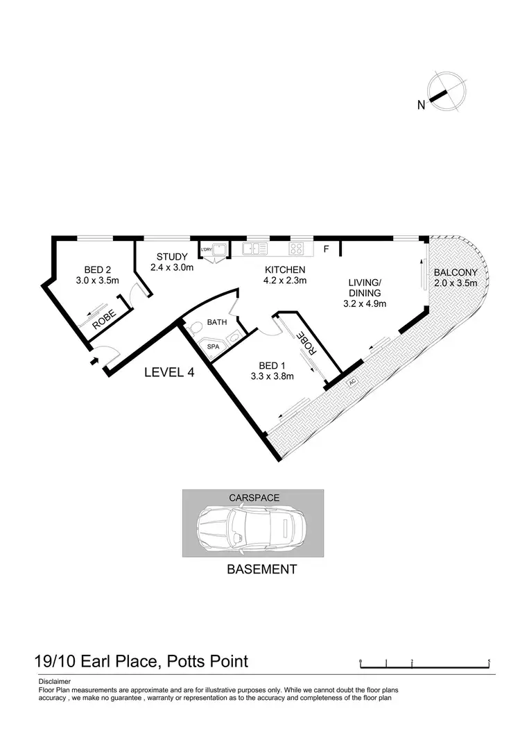 Floorplan of Homely apartment listing, 19/10 Earl Place, Potts Point NSW 2011