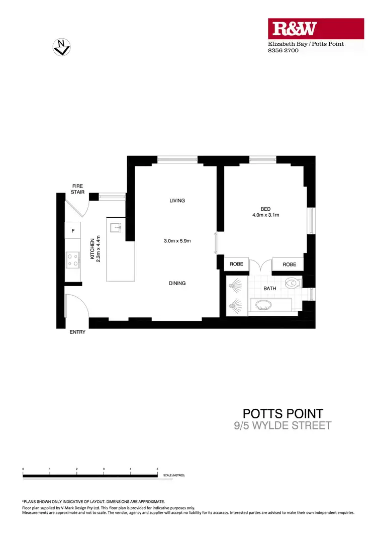 Floorplan of Homely apartment listing, 9/5 Wylde Street, Potts Point NSW 2011