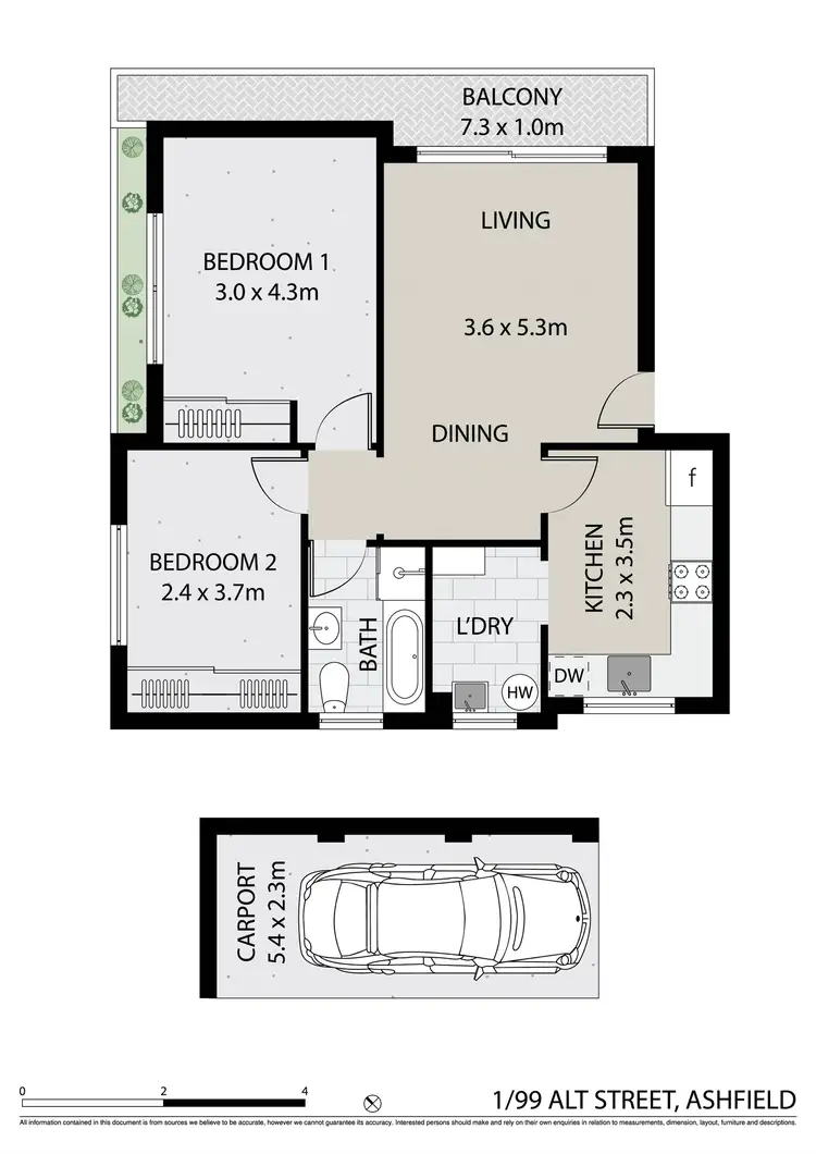 Floorplan of Homely unit listing, 1/99 Alt Street, Ashfield NSW 2131