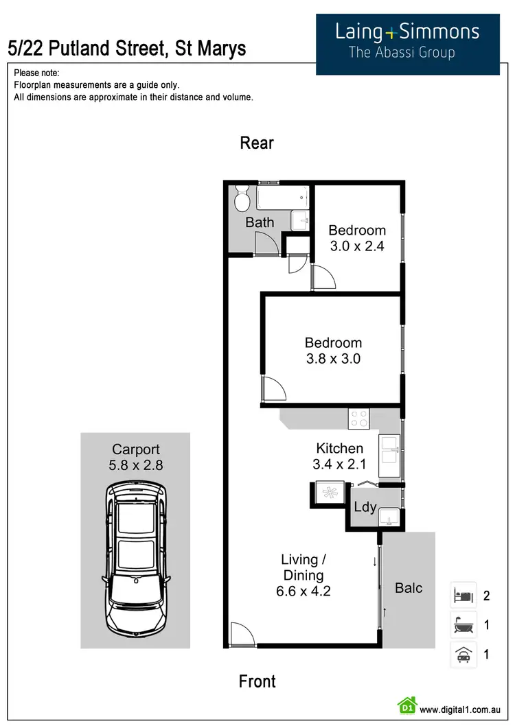 Floorplan of Homely unit listing, 5/22 Putland Street, St Marys NSW 2760